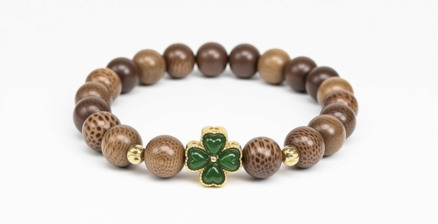 Tranquil Agar GREEN Jade & Gold – Mixed Agarwood Bracelet TA2025-101-01