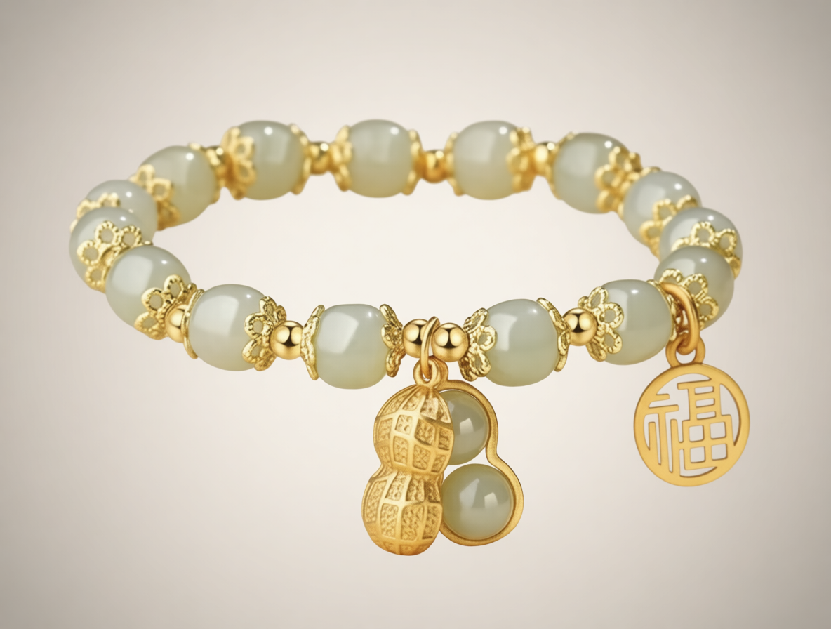 JADE PROS - Jade, Red Jasper, & Gold Bracelet JP2025-201-04