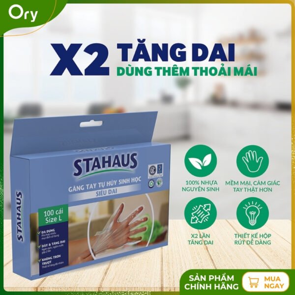 STAHAUS Super Durable Biodegradable Gloves Size L (100 pieces) - Image 9